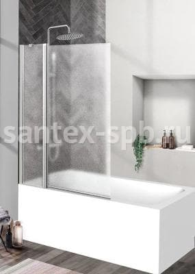 Шторка для ванны стеклянная BelBagno UNO V-11 90х150 распашная матовая