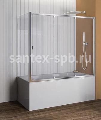 Стеклянная шторка для угловой ванны Screen 1500x750 прозрачная