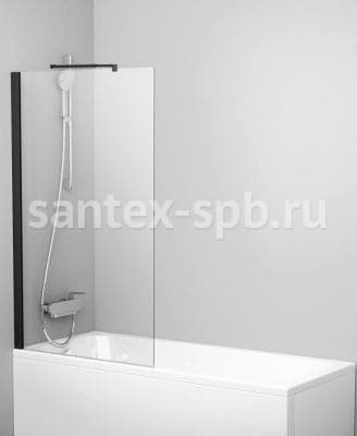 Шторка на ванну неподвижная GlassWare TYPE-1 чёрная 70х140