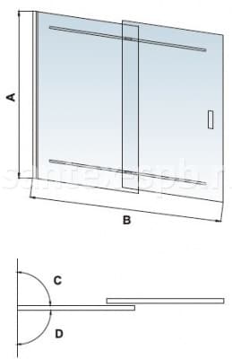 Шторка для ванны стеклянная RGW SC-44 схема