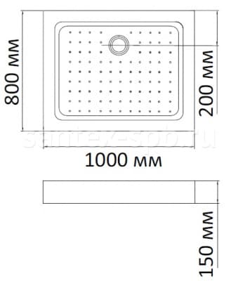 душевой поддон bandhours rectangular 810 100х80