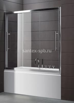 Стеклянная шторка для ванной Cezares TRIO-V-22 190х145