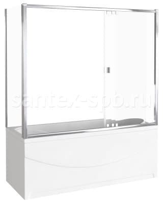стеклянная шторка для угловой ванны screen 1300x700 прозрачная