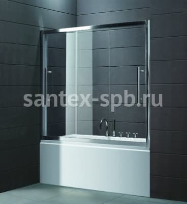 стеклянная шторка для ванной cezares trio-v-22 170х145